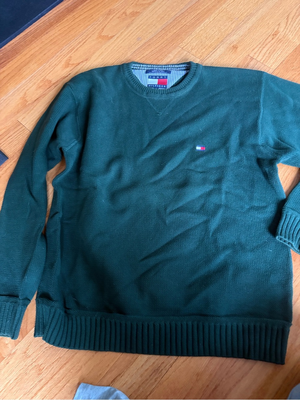 Tommy Hilfiger Men's Forest Green Crewneck Sweater